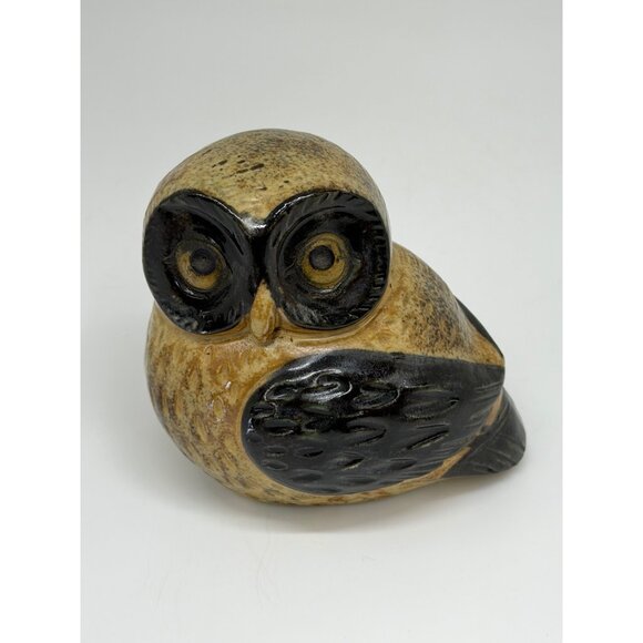 VTG Otagiri OMC Japan Stoneware Owl Figurine 3" Mid Century Pottery Collectible - Picture 2 of 5